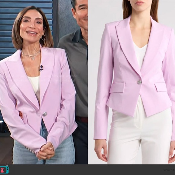 Nwt $748 Veronica Beard Hosanna Crop Dickey Jacket In Barely Orchidi